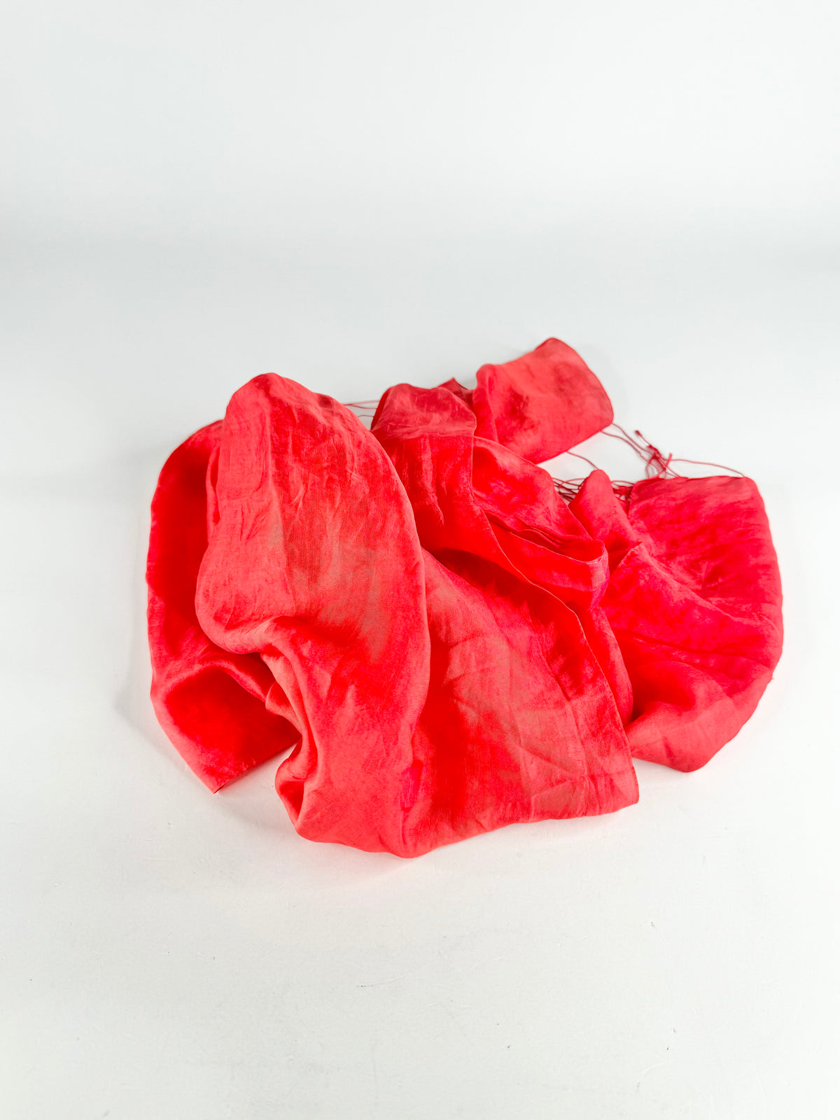 Long Red Silk Scarf