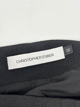 Christopher Esber Black Asymmetric-Velour Panel Mini Skirt - AU12