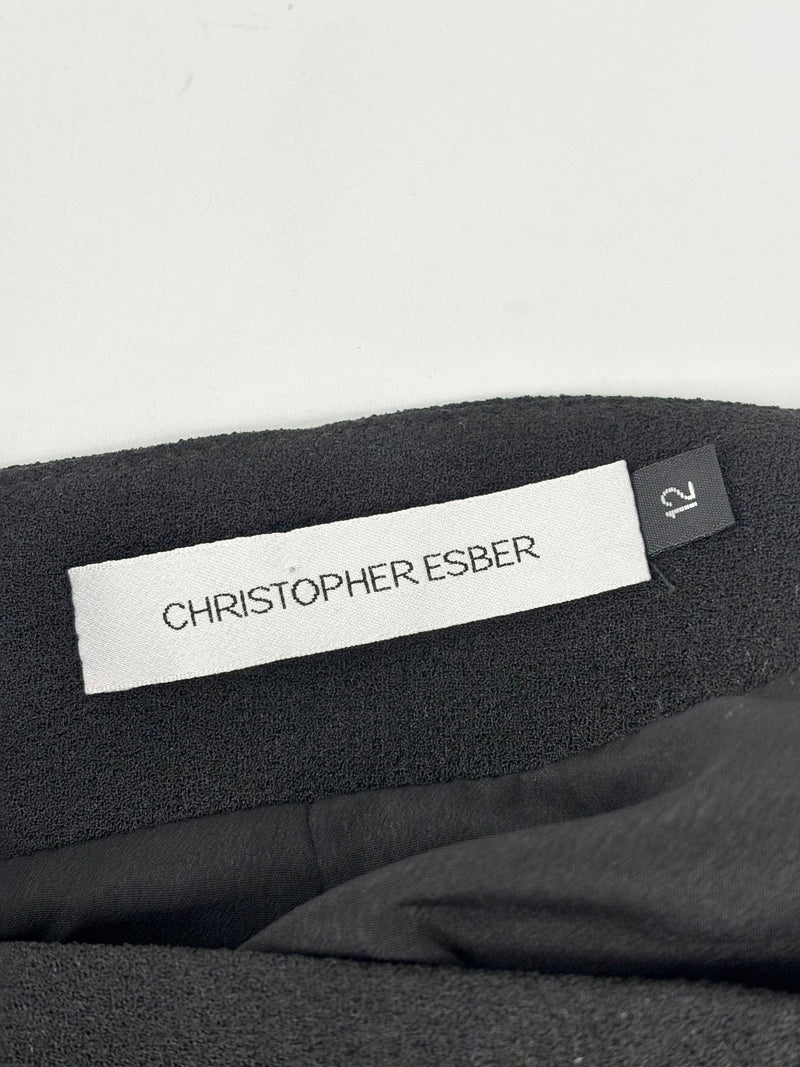 Christopher Esber Black Asymmetric-Velour Panel Mini Skirt - AU12