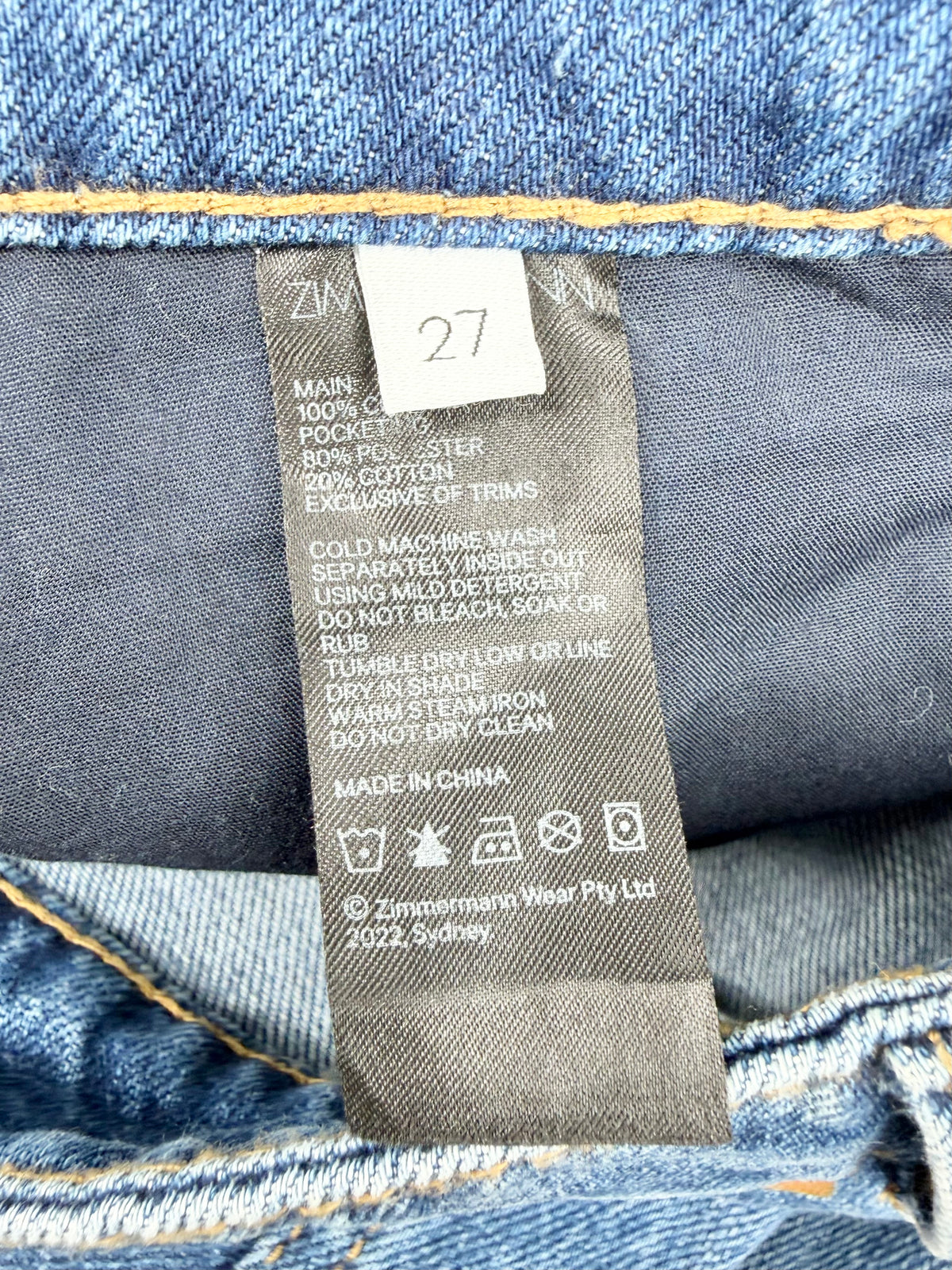 Zimmermann Blue Striped Denim Flared Jeans - AU8/10
