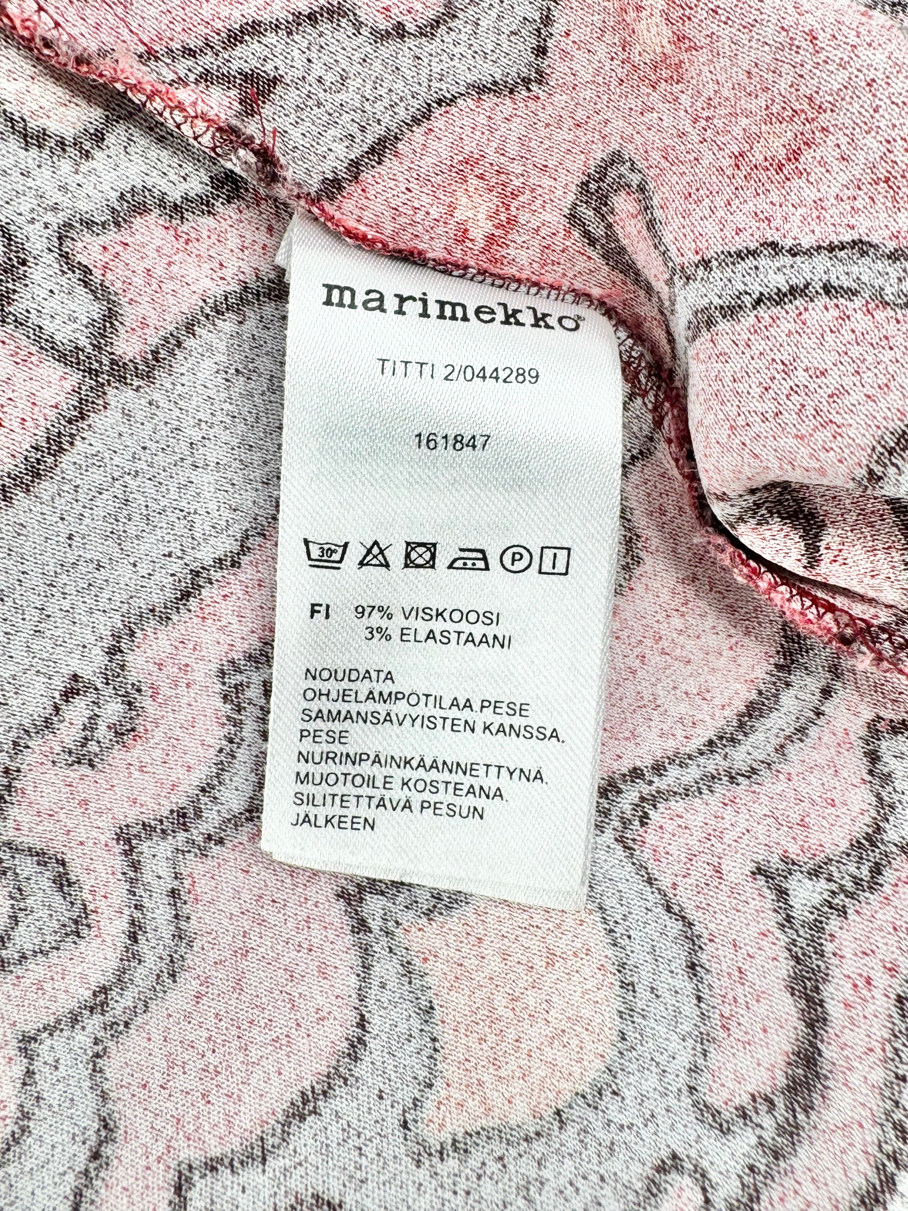 Marimekko 'Titti Mekko' Deep Red Shift Dress - AU10/12