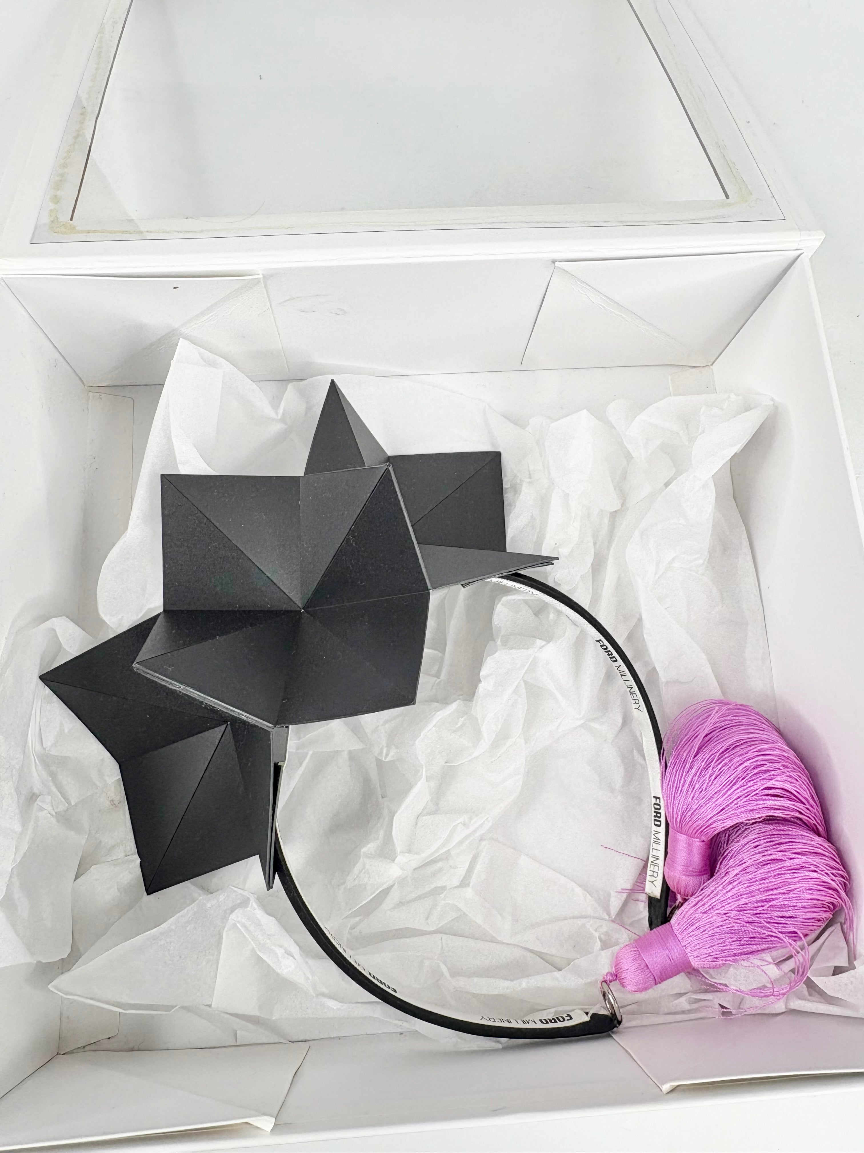 Ford Millinery Black Geometric Headband