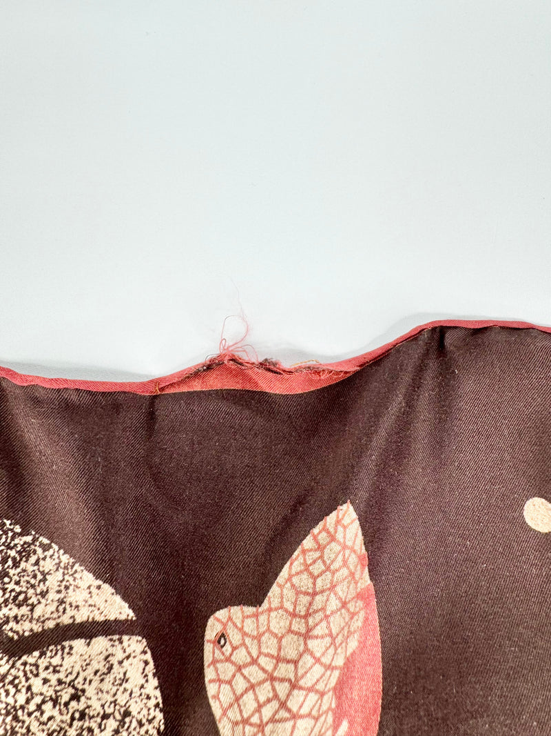 Vintage Pierre Cardin Dark Chocolate Silk Scarf