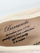 Barracuda Faded Pink & Cream Croc-Textured Leather Loafers - EU36