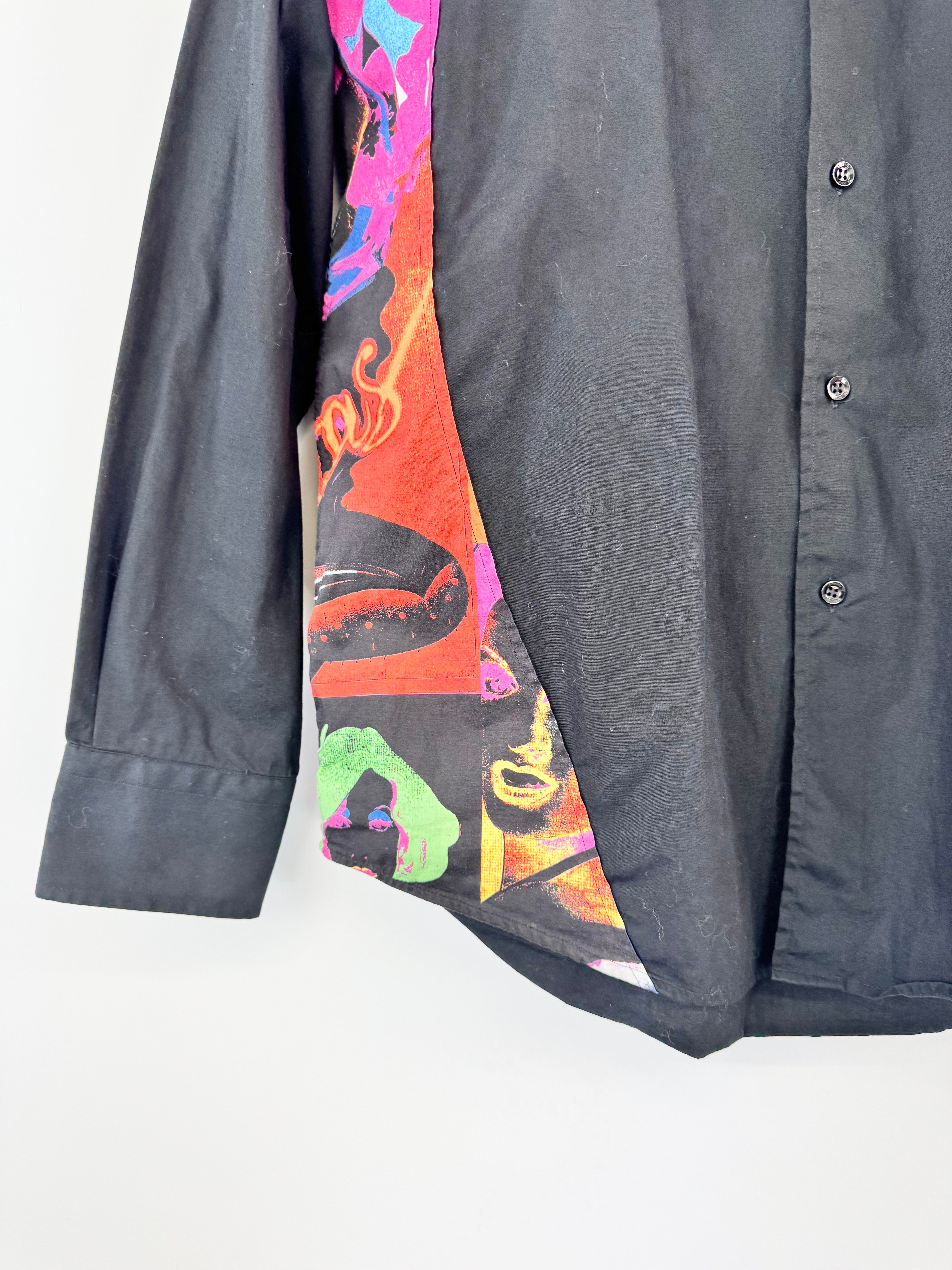 Vintage 90s Versace Classic Black & Mulicolour Shirt - 16.5/42