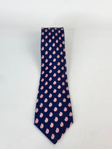 Ralph Lauren Deep Blue & Pink Paisley Patterned Tie