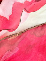 Fleurs d'Epoque Rose Pattern Silk Scarf