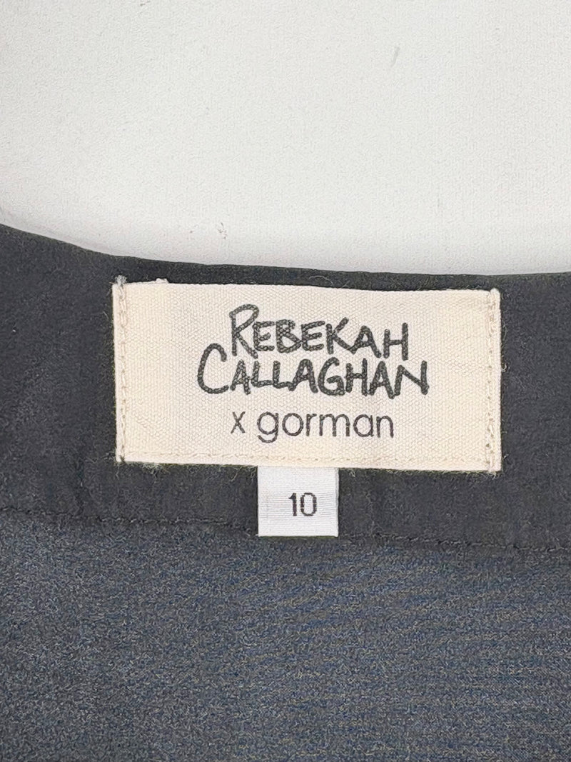 Gorman x Rebekah Callaghan Black Patterned Silk-Blend Tunic Dress - AU10