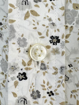 D&G Dolce & Gabbana White Micro-Floral Cotton Shirt - XXL
