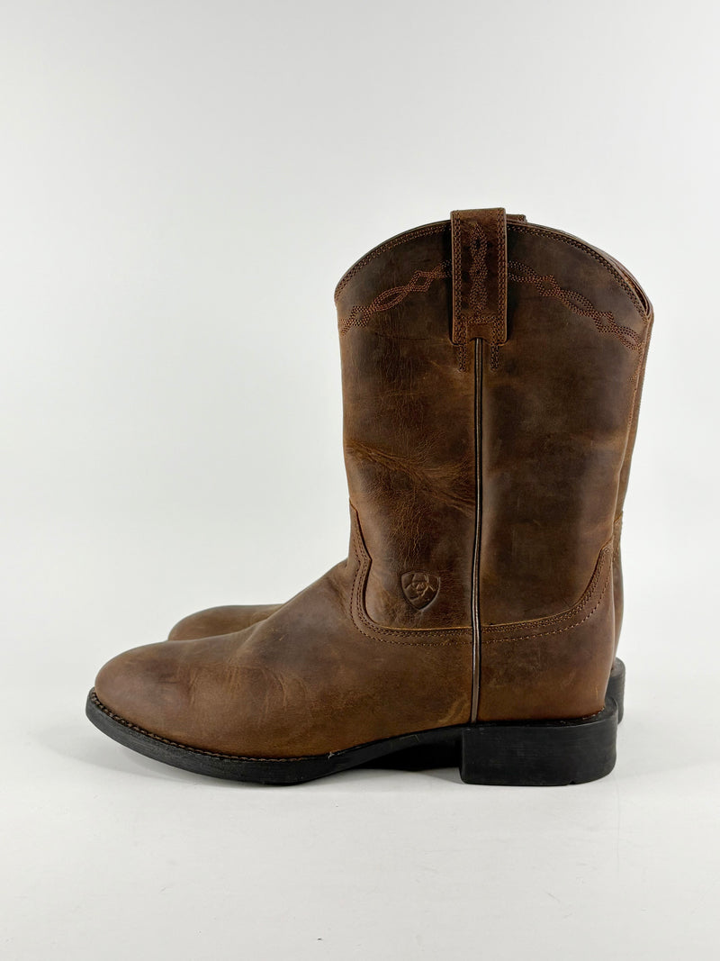 Ariat Brown Leather Heritage Roper Cowboy Boots - EU41