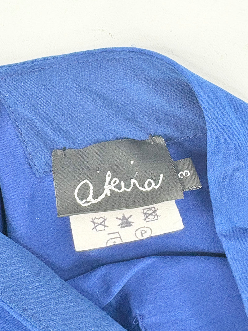 Akira Cobalt Embroidered Hem Midi Skirt - AU12