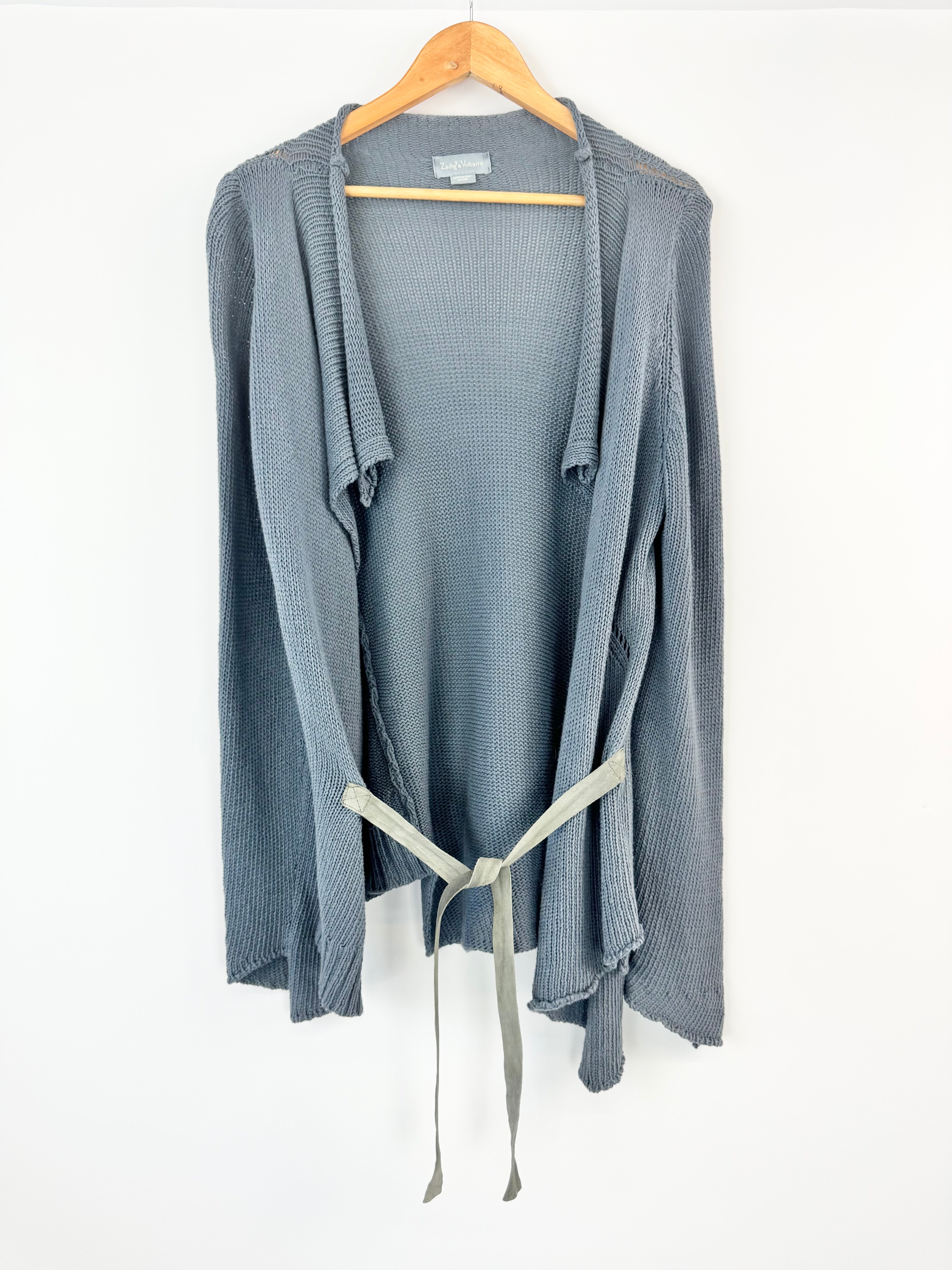 Zadig & Voltaire Stone Blue 'Mina' Cotton Cardigan - AU8/10