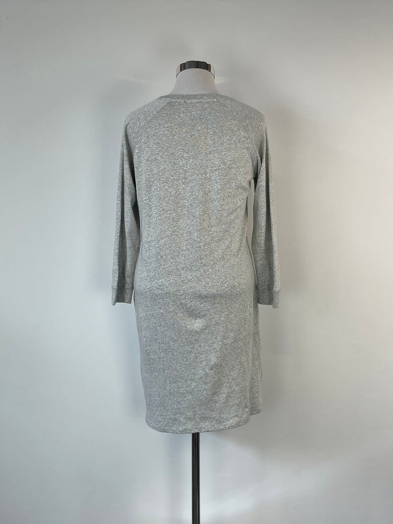 A.P.C. Rue Madame Paris Stone Grey Linen Blend Shift Dress - L