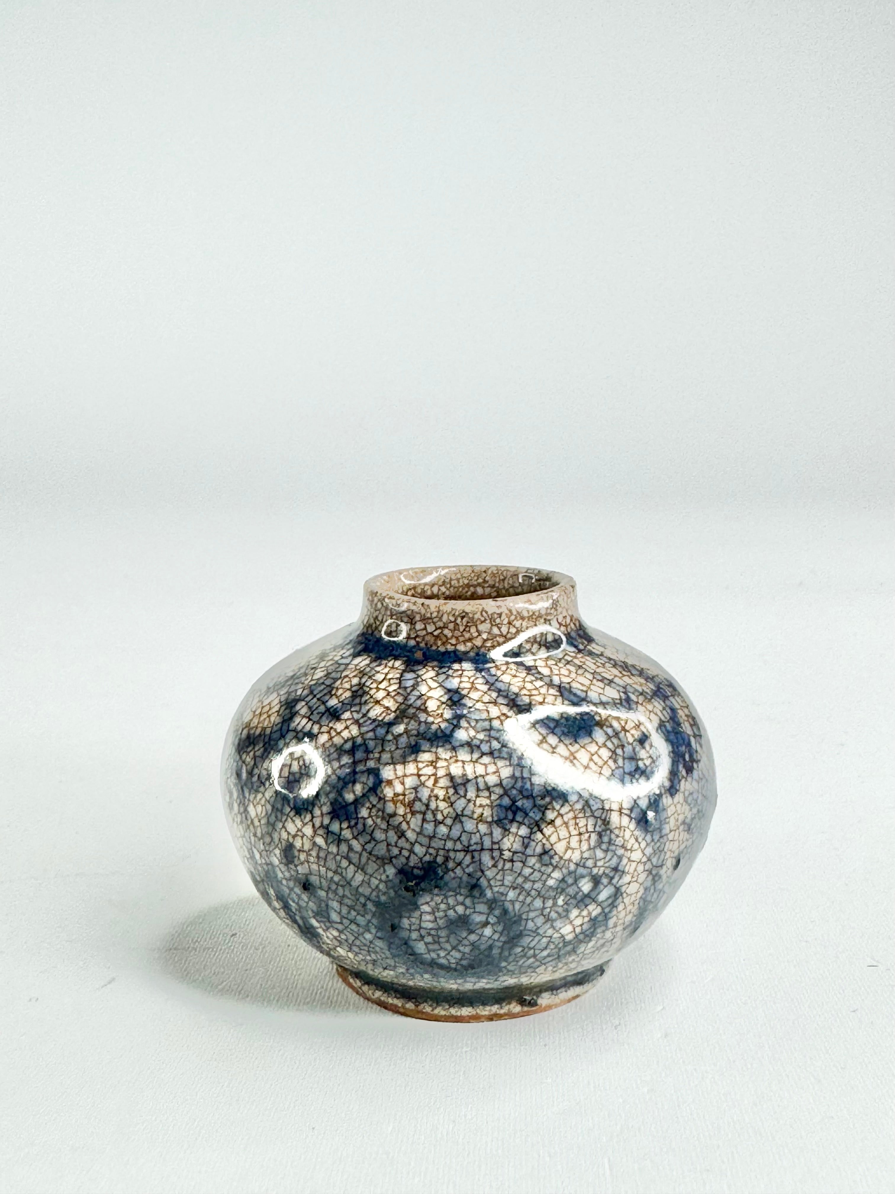 Antique Blue Cracked Glaze Jarlet