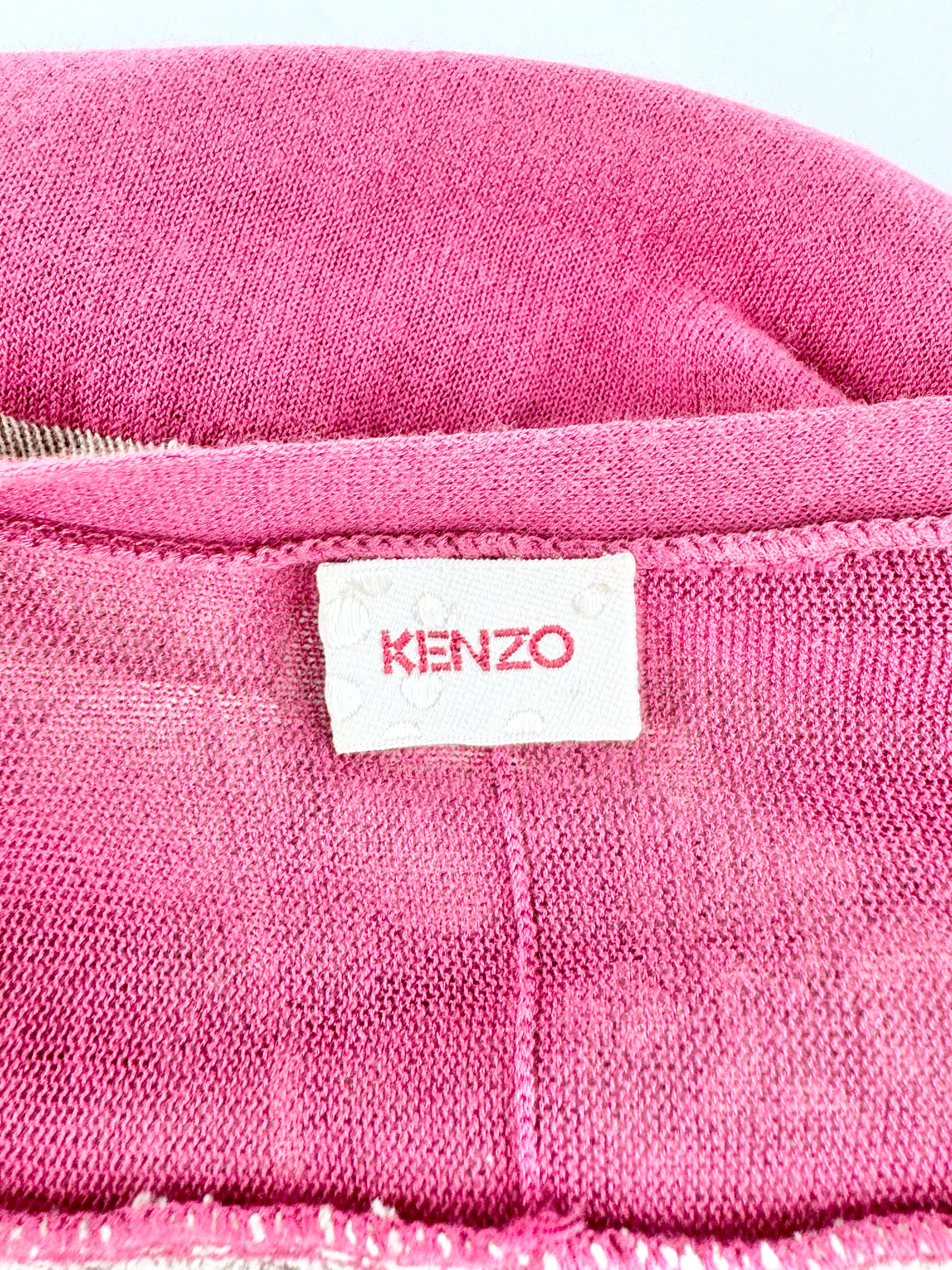 Kenzo Magenta & Taupe Contrast Cardigan - AU10