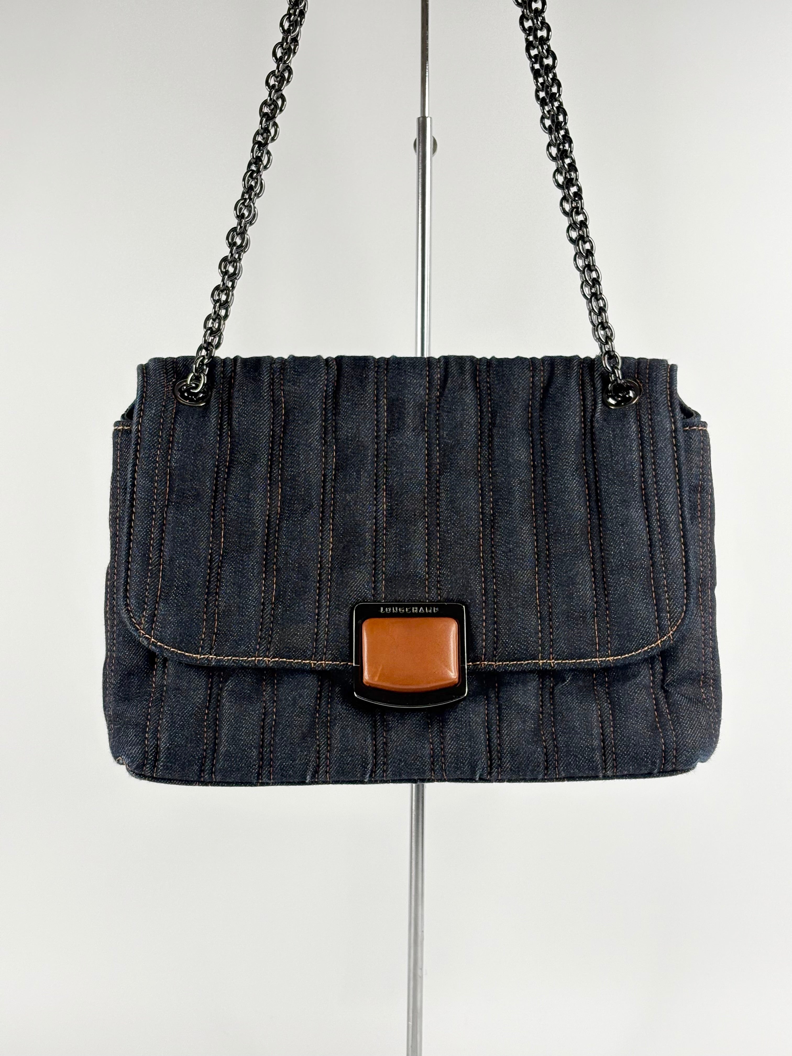 Longchamp Denim 'Brioche' Crossbody Bag