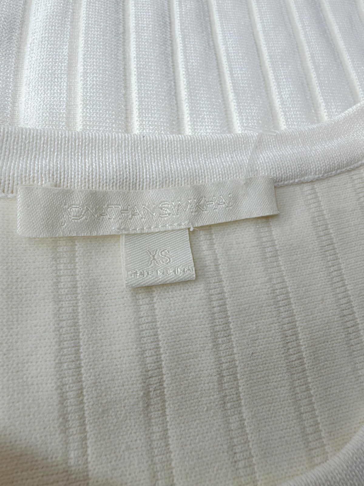 Jonathan Simkai White Asymmetrical Rib Knit Tank Top - AU6