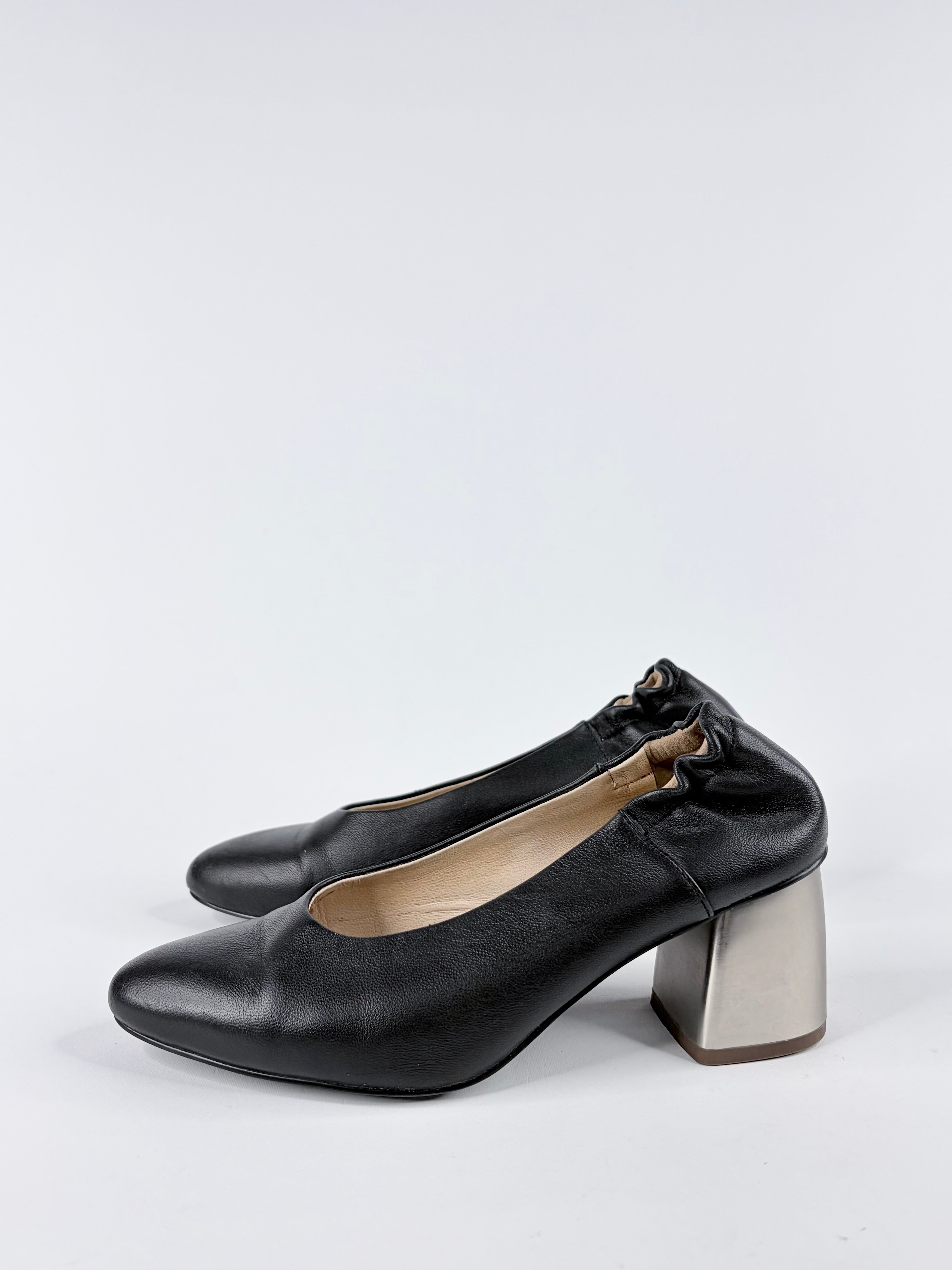 Jil Sander Navy Black Block Heel Pumps - EU37