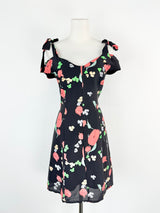 Alice McCall 'Confetti' Black & Floral Silk Blend Summer Dress - AU10