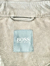 Boss by Hugo Coffee Brown Leather Jacket - L