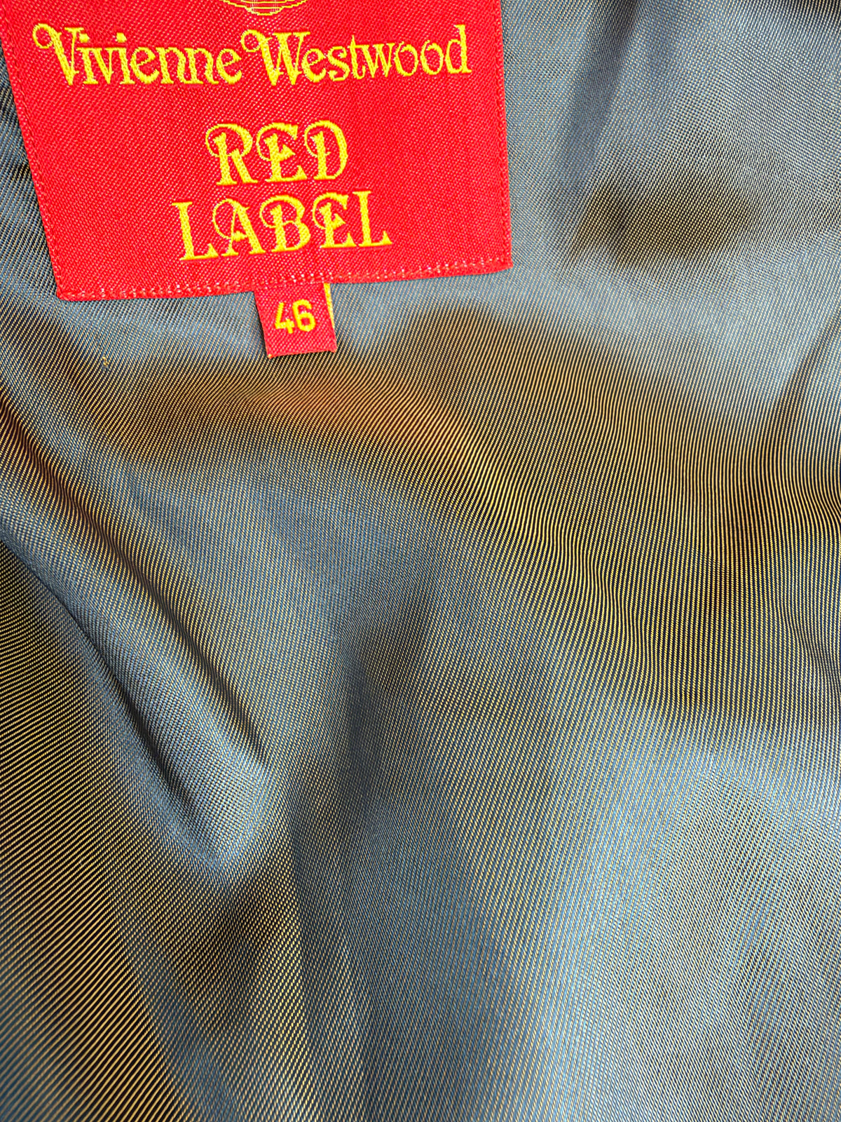 Vivienne Westwood Red Label Grey Herringbone Textile Double Breasted Coat - AU14/16