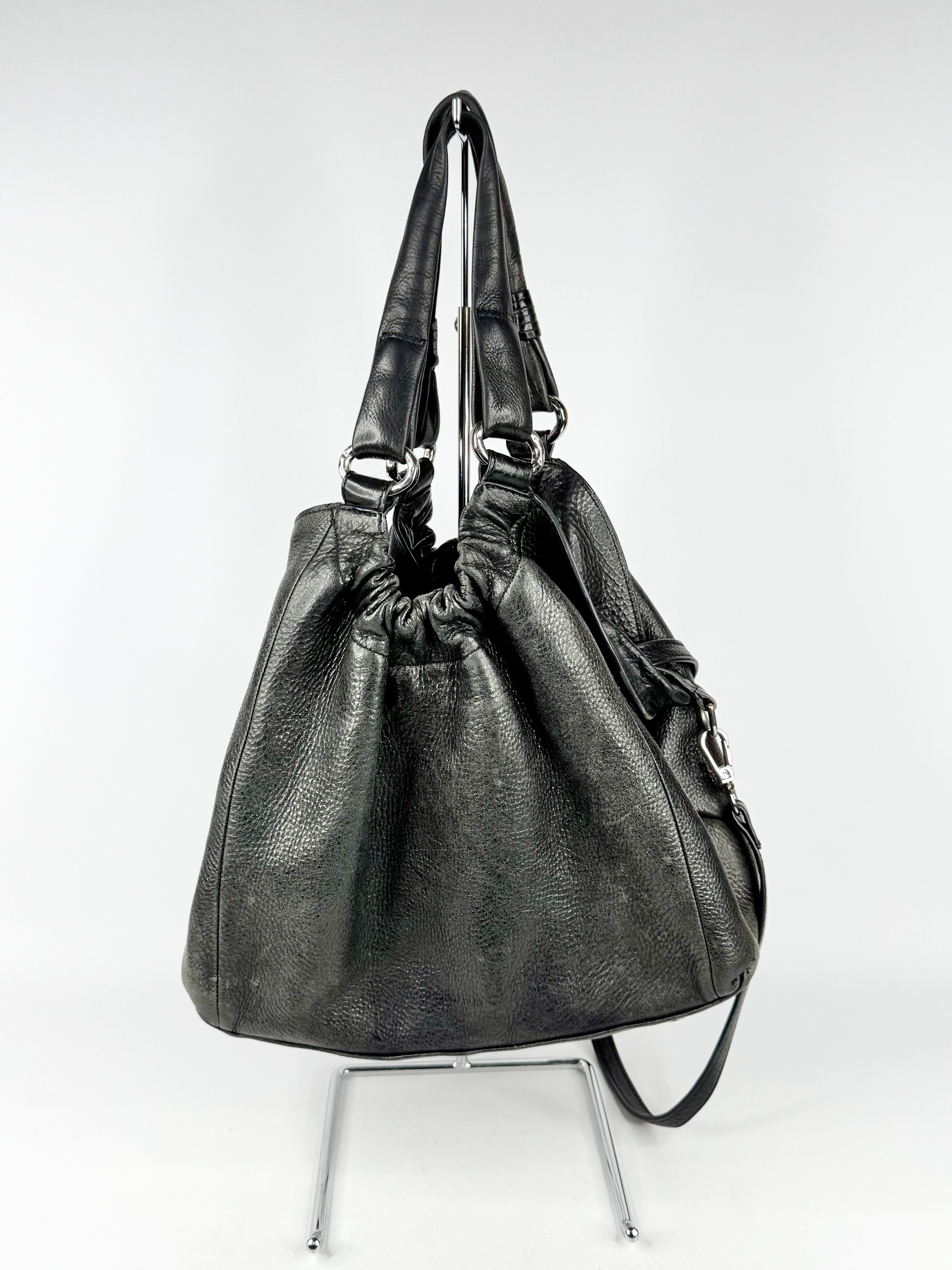 Witchery Black Grained Leather Shoulder Bag