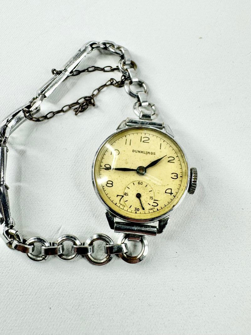 Vintage Dunklings Silver Swiss Watch