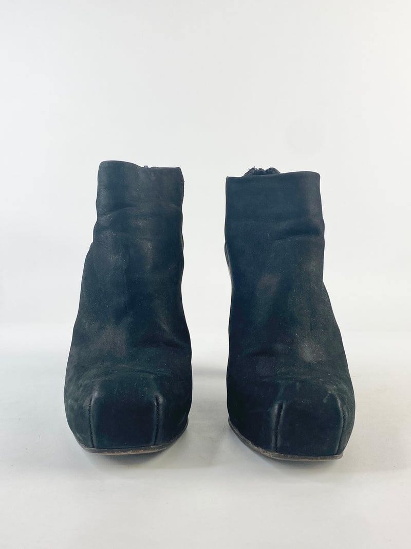 Costume National Black Suede Ankle Boots - EU40