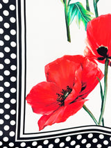 Dolce & Gabbana Twill Silk Poppy Scarf