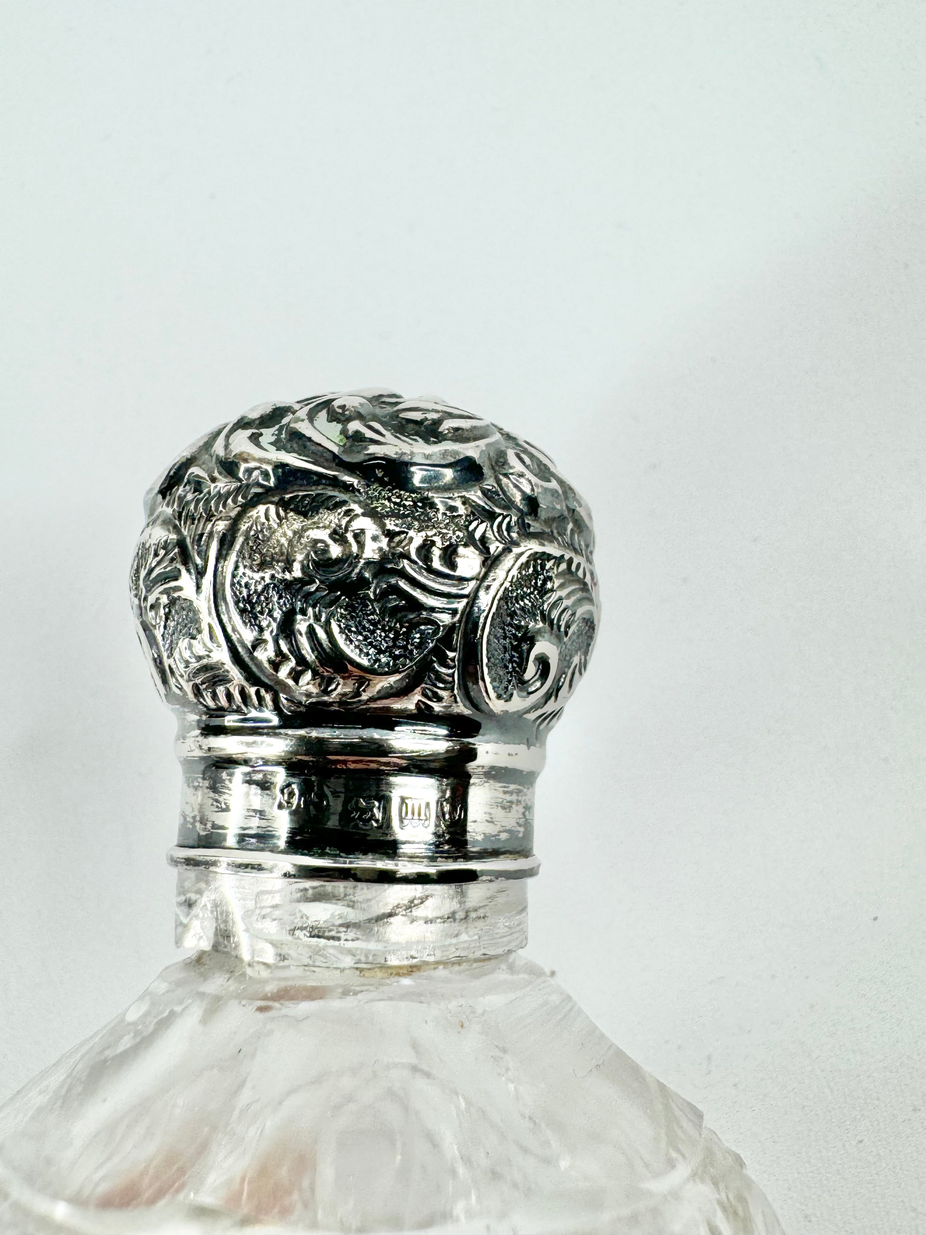 Antique Sterling Silver & Glass Condiments Set
