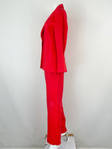 Husk Red Textured-Linen Blazer & Pants Set - AU8