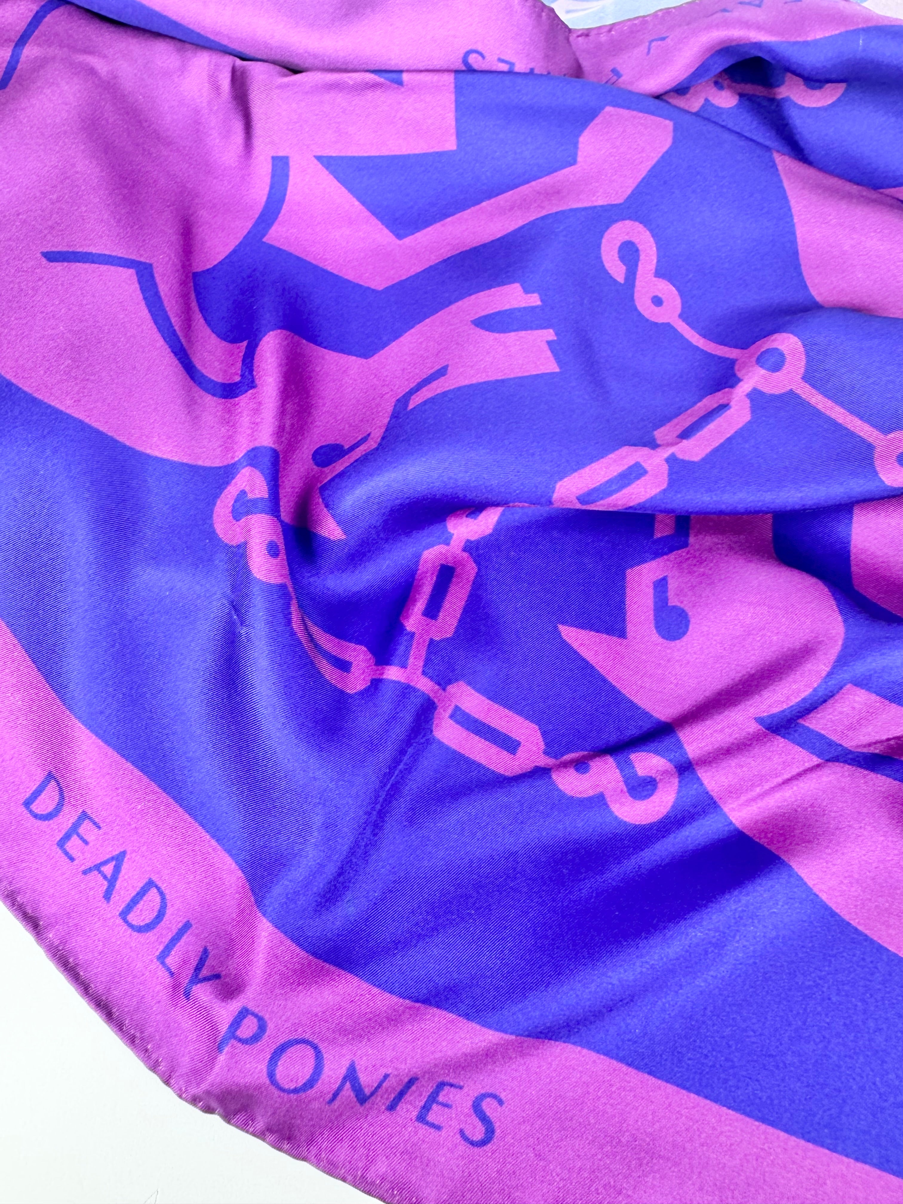 Deadly Ponies Depths of Desire Azurite Silk Scarf NWT