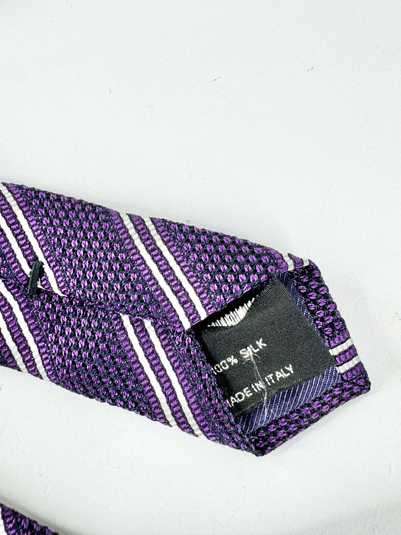 Tom Ford Purple Striped Silk Tie