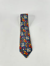 Nina Ricci Blue Silk Floral Tie