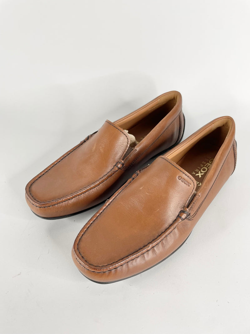 Geox Respira Tan Leather Loafers - EU40