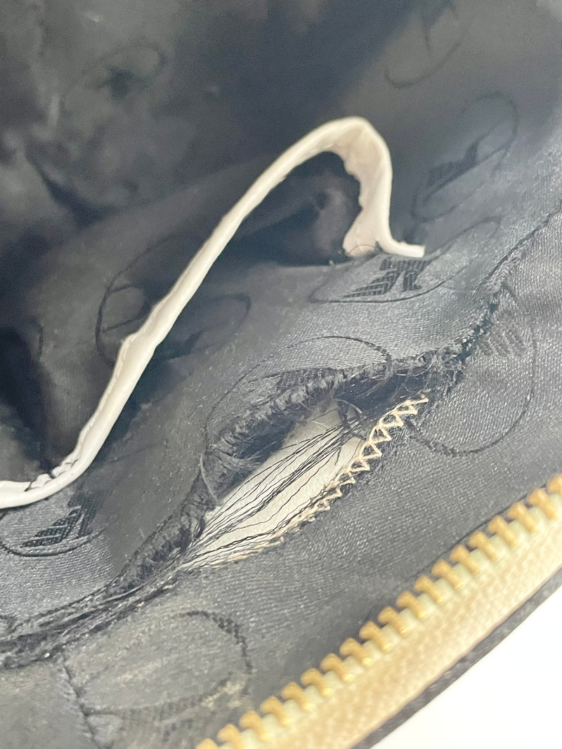 Trent Nathan White & Black Leather Handbag