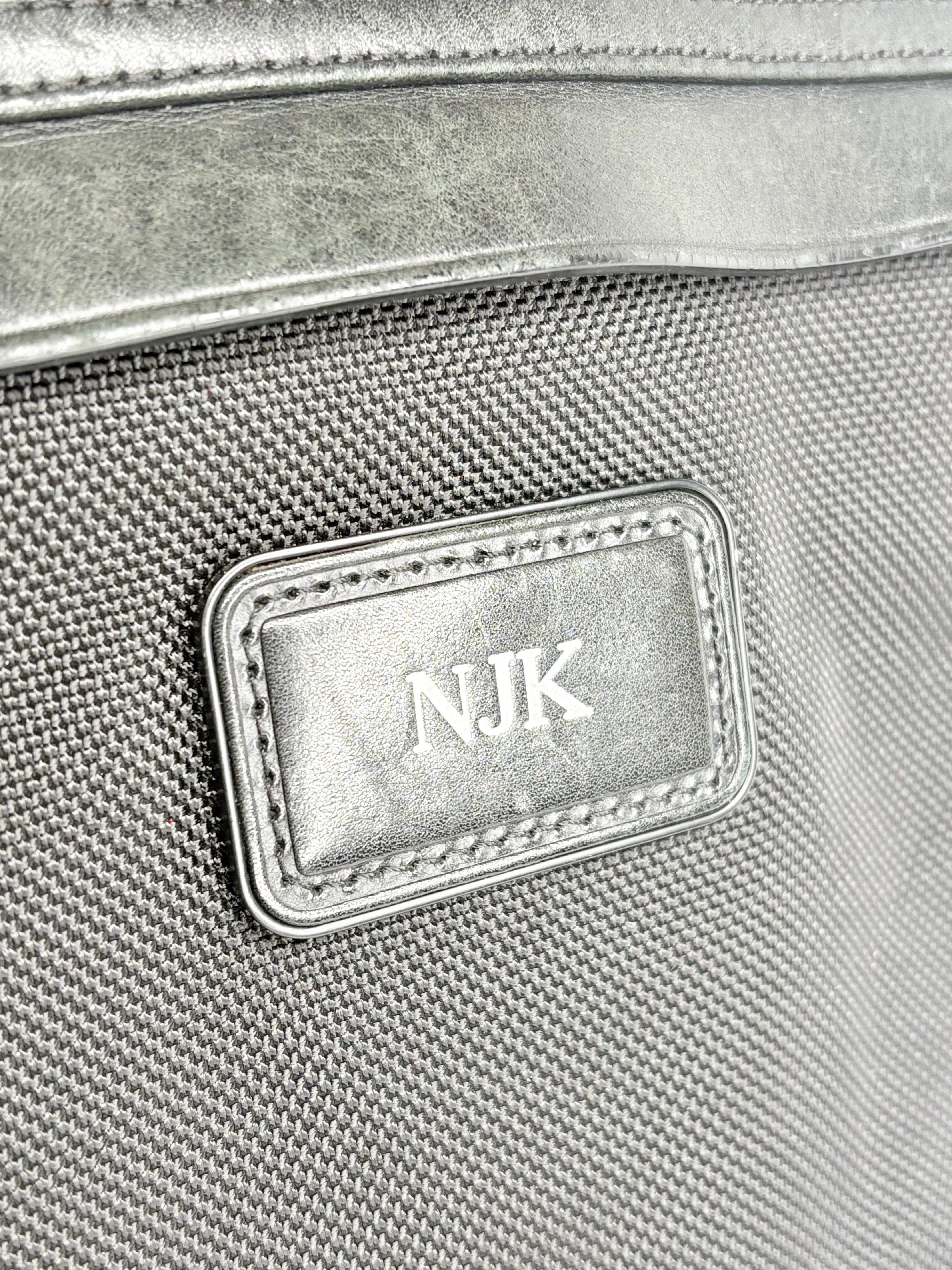 Tumi Black Leather & Mesh Combo Messenger Briefcase