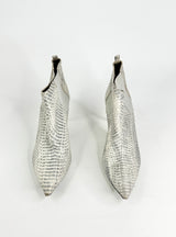 Lanvin Grey & Cream Snakeskin Stiletto Ankle Boots - EU40.5