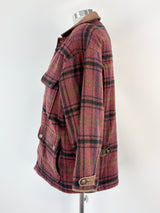 Vintage Timberland Check-Pattern Wool & Mohair Coat - M
