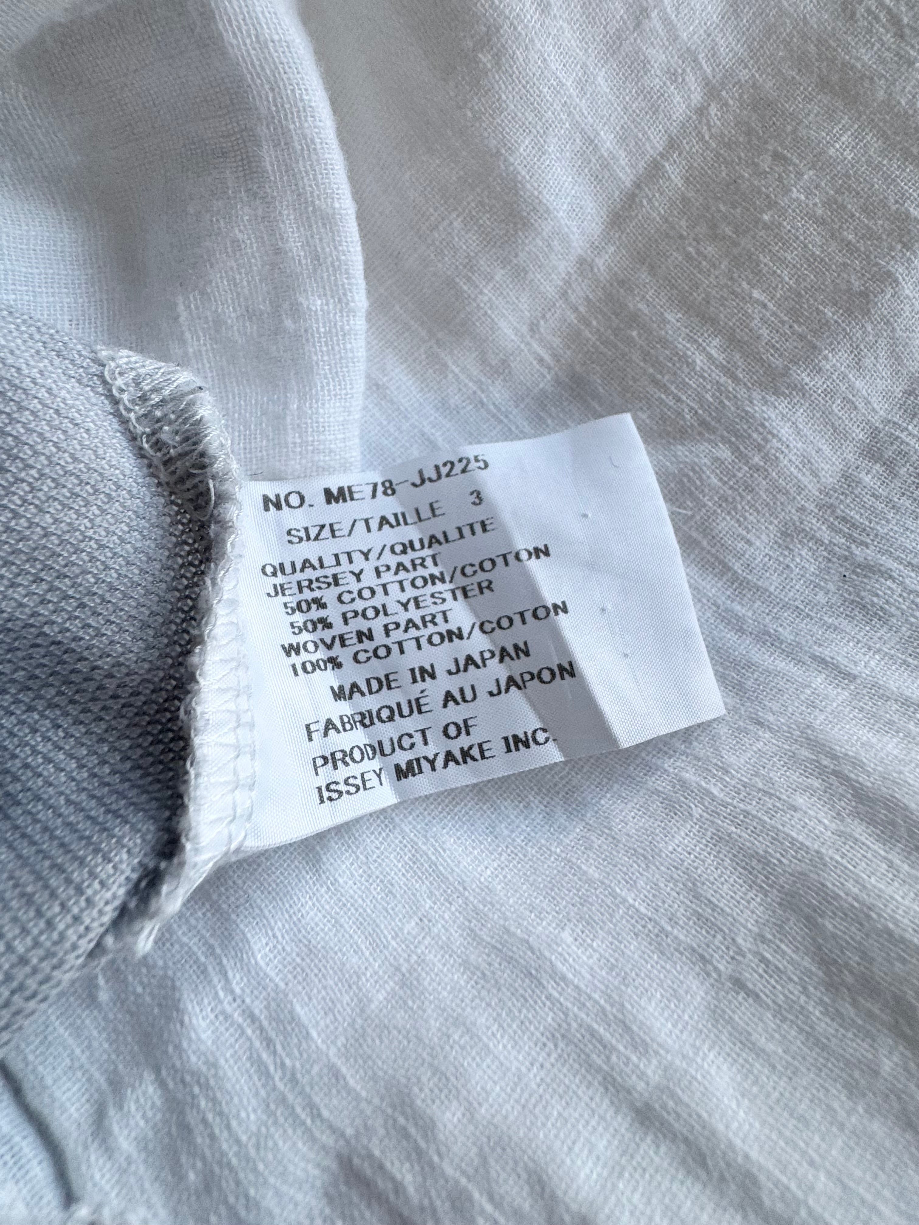 Issey Miyake Men White & Grey Jersey & Cotton Shirt - L