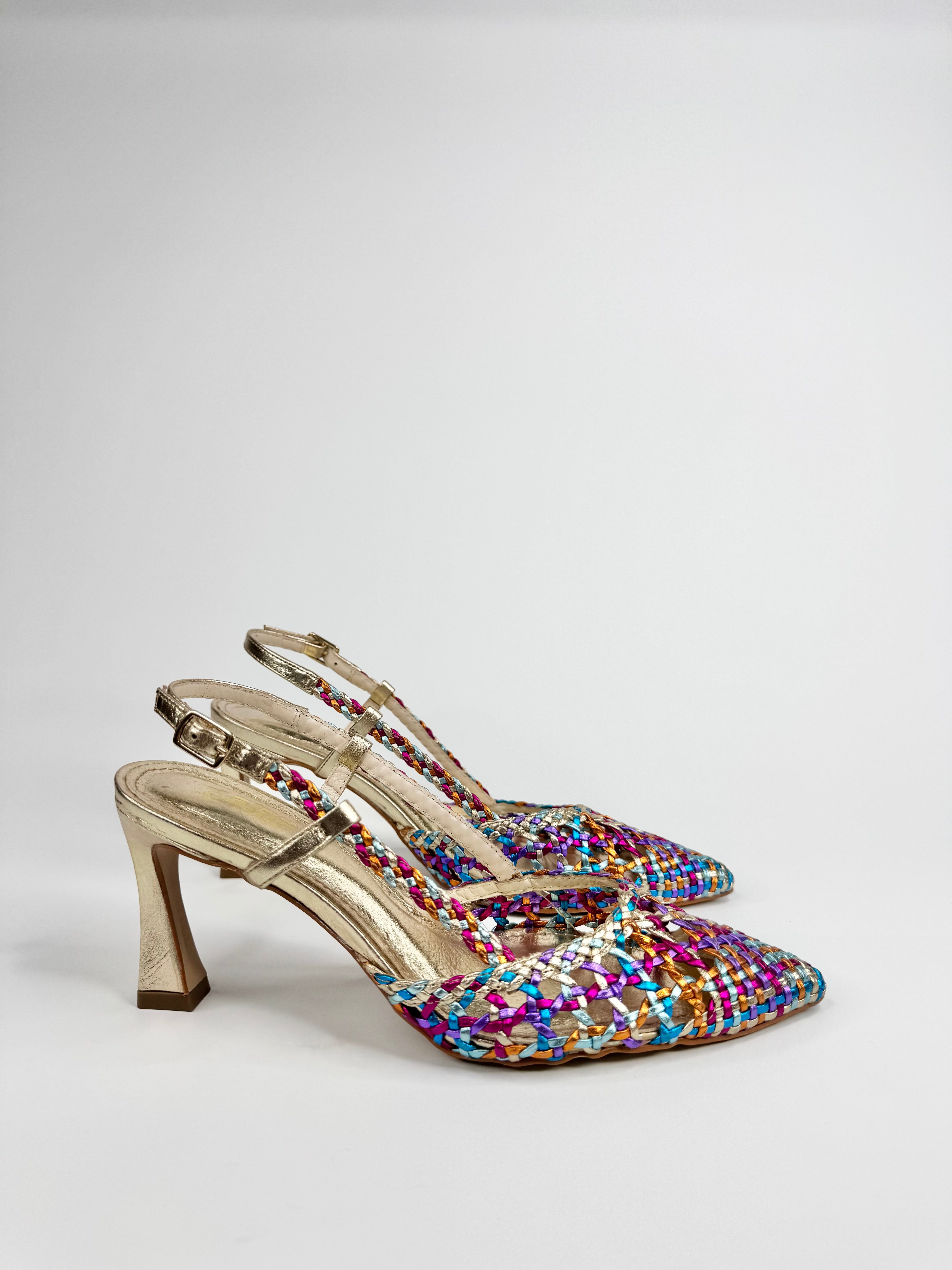 Zomp Multicolor Woven Kitten Heels - EU38