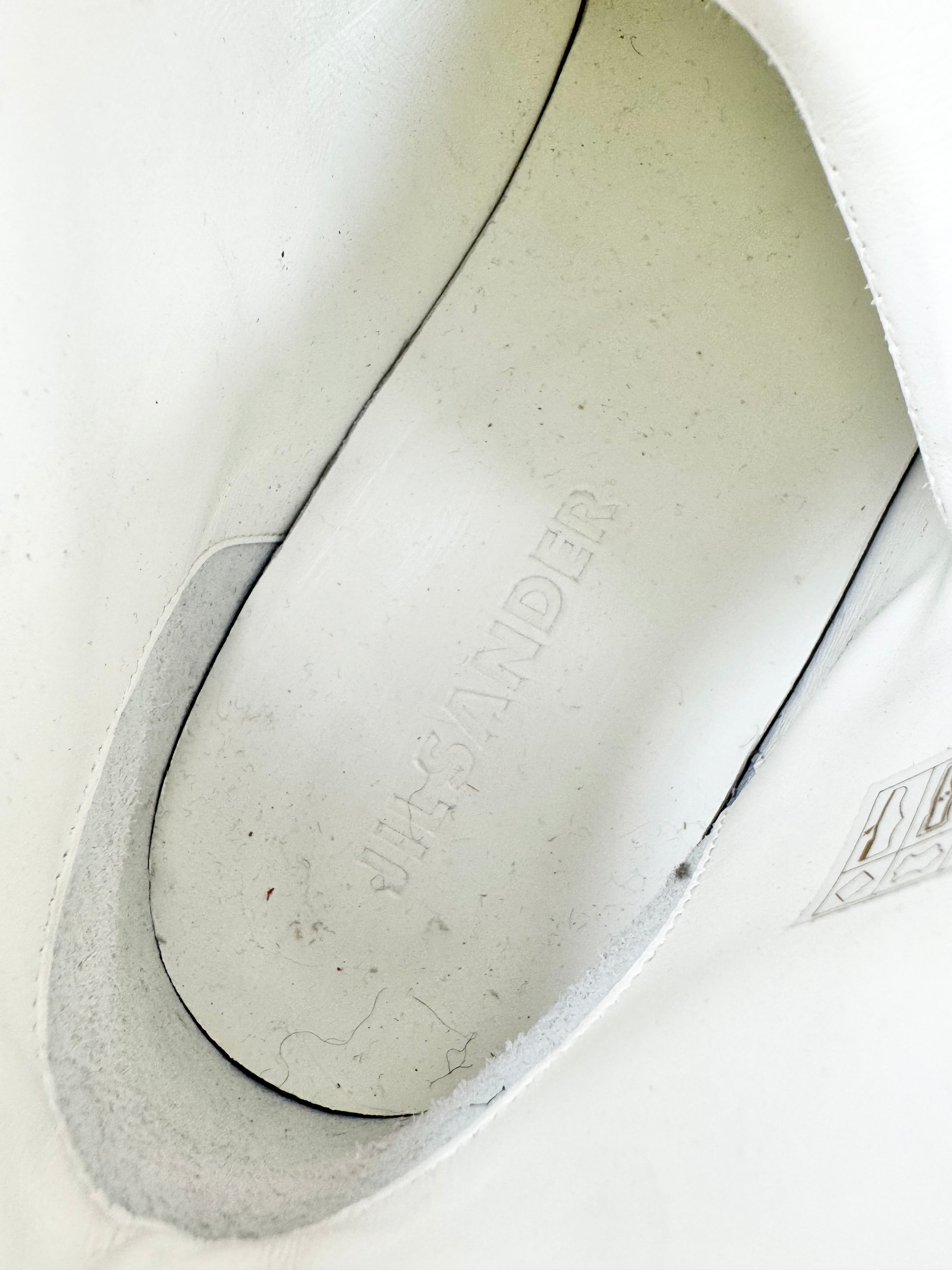 Jil Sander White Leather High Top Sneakers - EU45