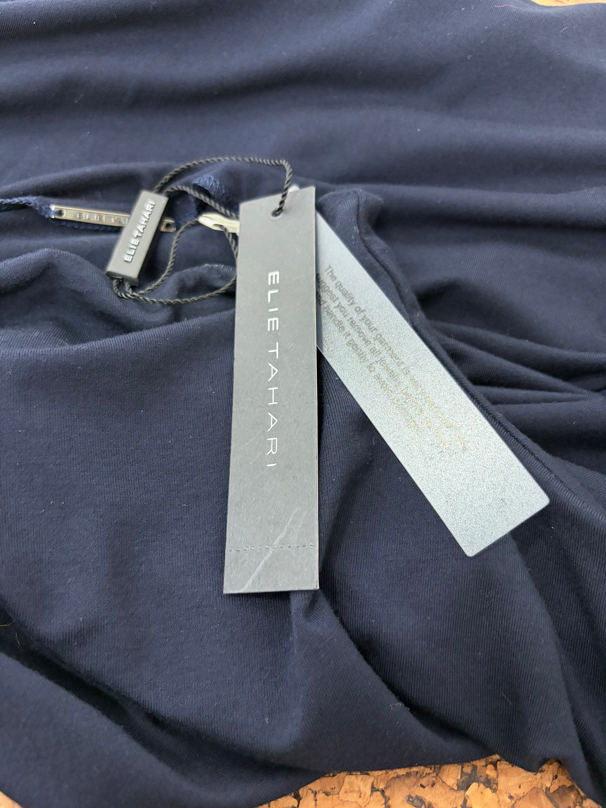 Elie Tahari Navy Long Sleeve Fil Coupé 'Joanna Knit' Top NWT - AU12