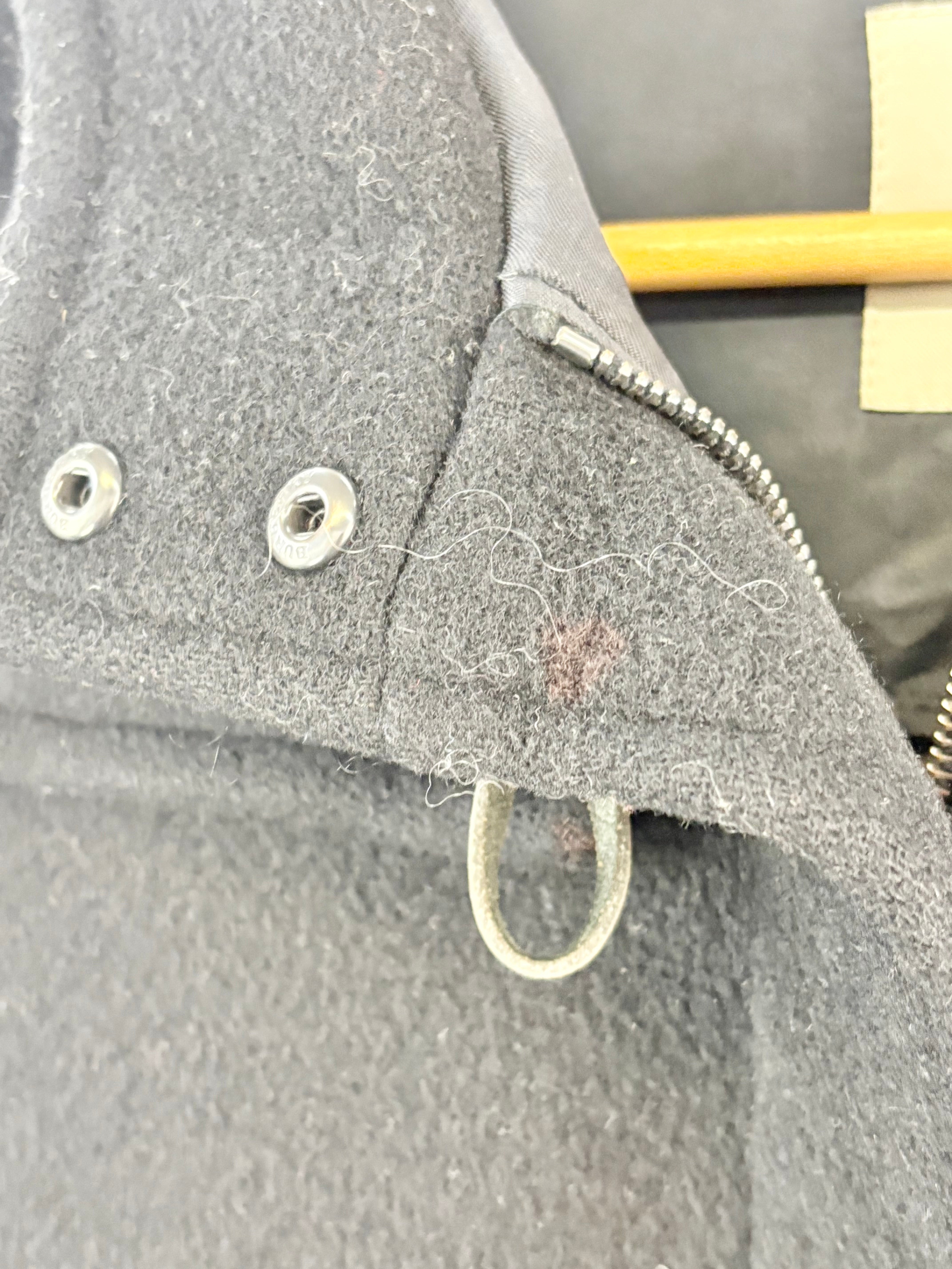 Burberry Black Wool Nova-Check Lined Duffle Coat - S