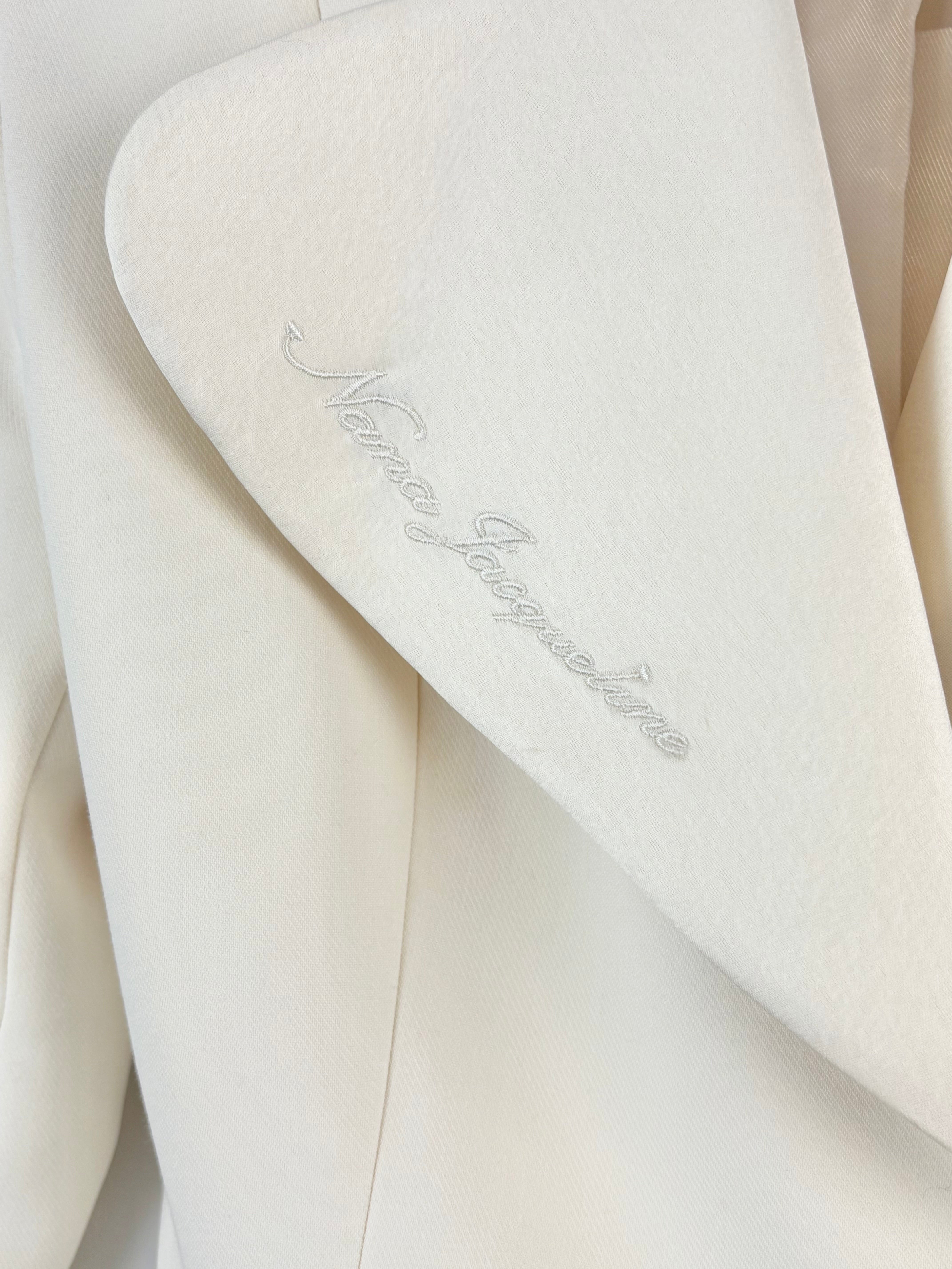 Nana Jacqueline Cream Satin Formal Suit Jacket - AU4/6