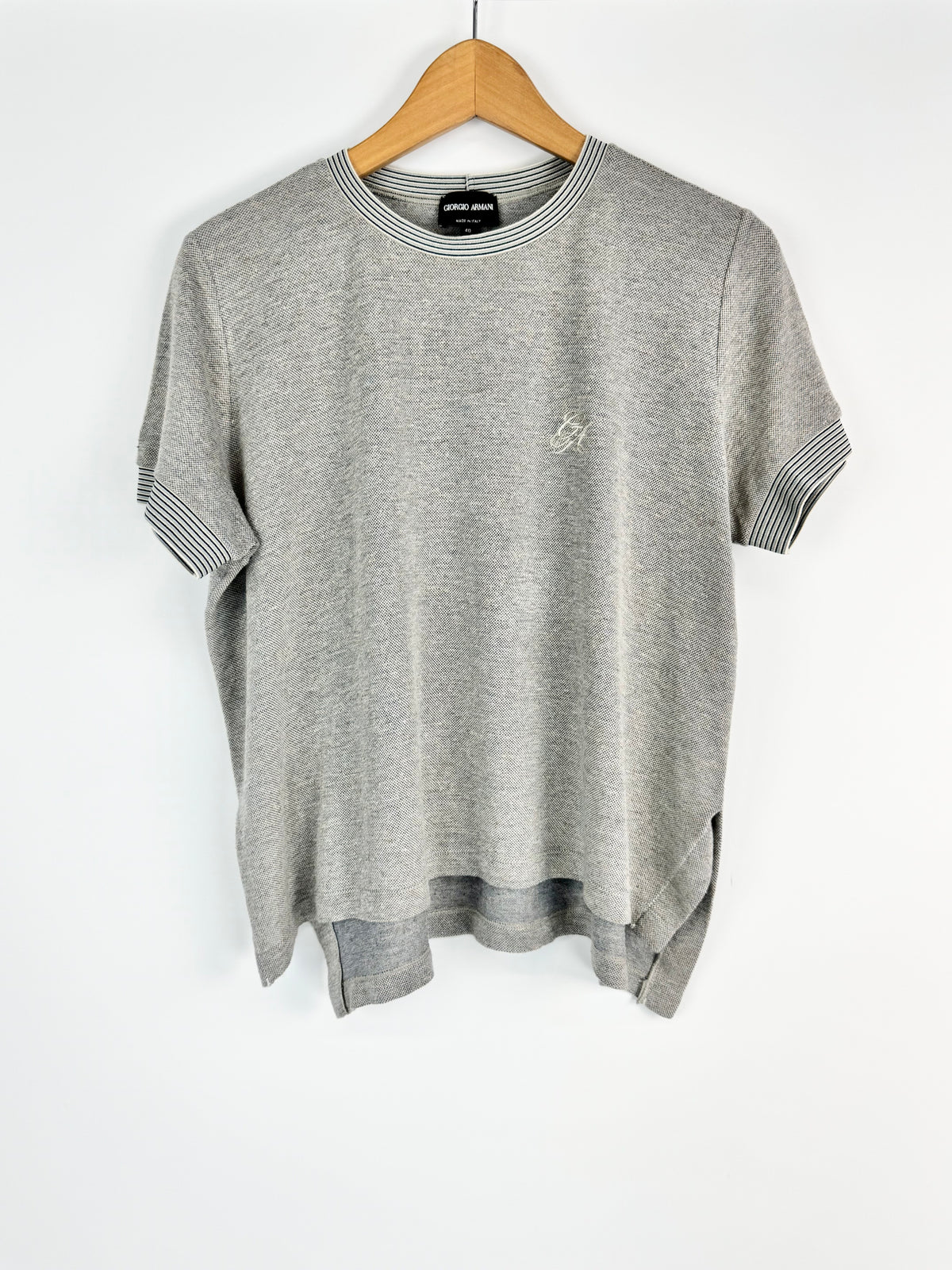 Giorgio Armani Grey Monogram T-Shirt - AU10