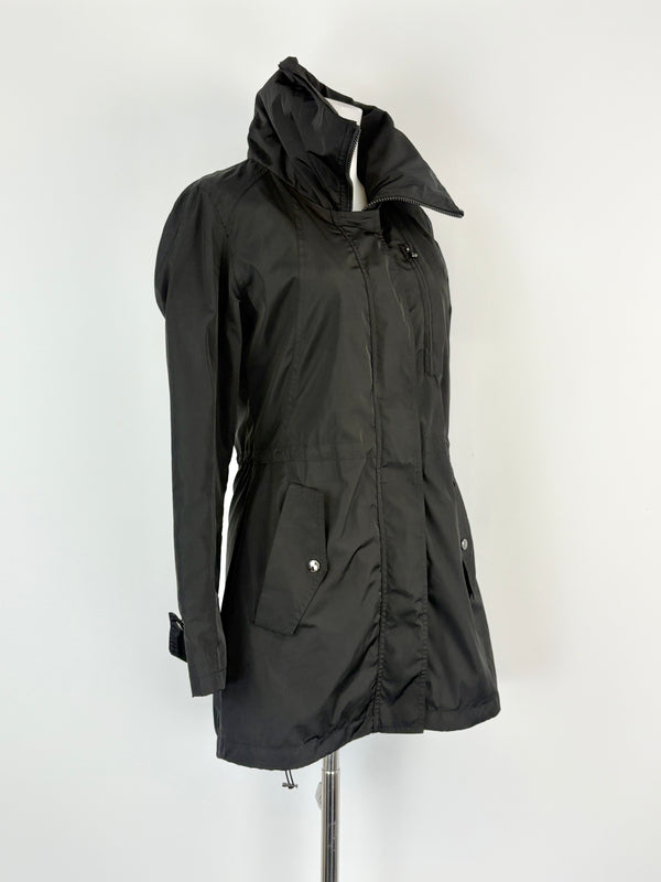 Lauren by Ralph Lauren Black Hooded Spray Jacket - XXS