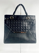 Mimco Black Leather Envelope-Style Shoulder Bag