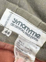 Vintage 80s Synonyme Georges Rech Olive Green Linen Midi Skirt - AU10/12