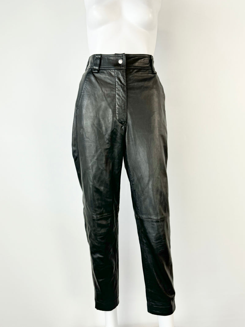 Second Female Buttery Soft Black Leather Slacks - AU8